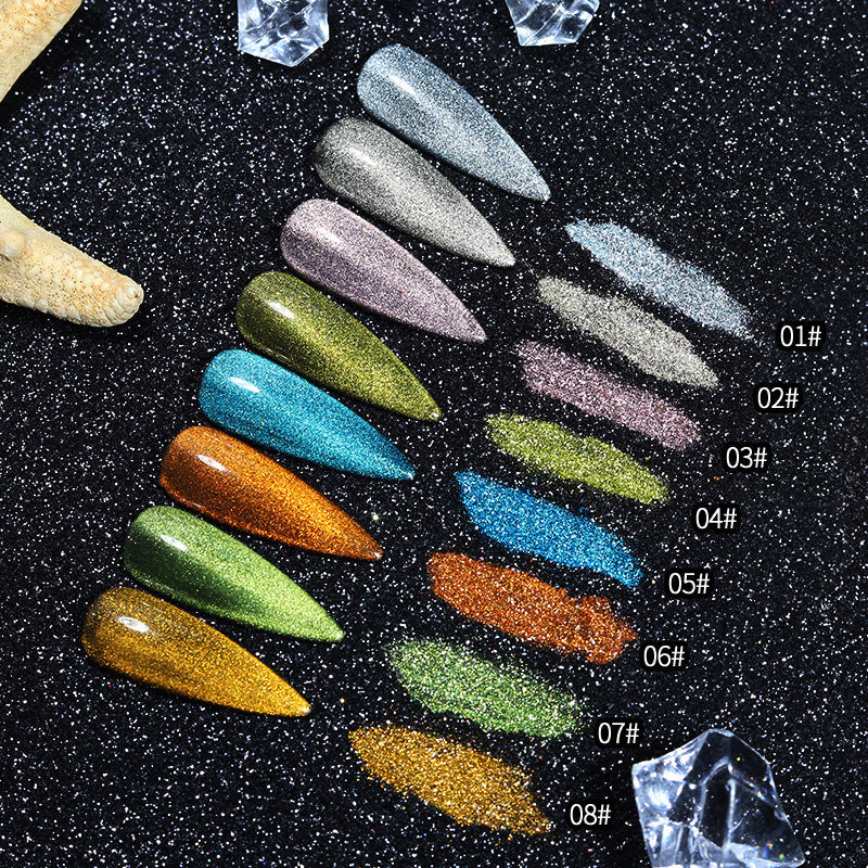 Internet celebrity new nail crystal cat's eye powder solid magic mirror powder 9D nail cat's eye powder nail special nail glitter powder