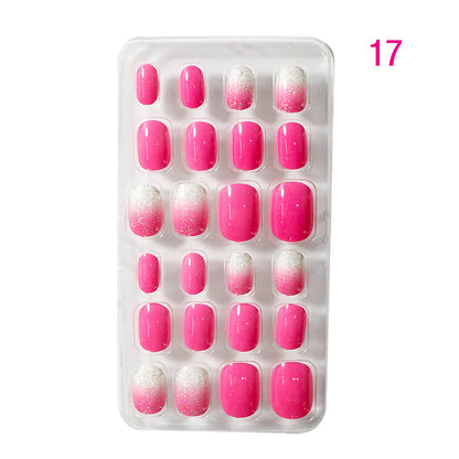 Zhifei manicure 24 ដុំក្នុងបន្ទះ បំណះក្រចកដែលអាចពាក់បាន ក្រចកសិប្បនិម្មិត បំណះកុមារ សិល្បៈក្រចក 