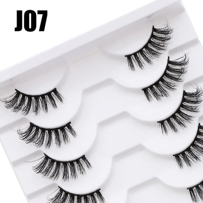 DINGSEN false eyelashes factory wholesale cross-border three-dimensional curled eyelashes multi-layer thick half eyelashes half