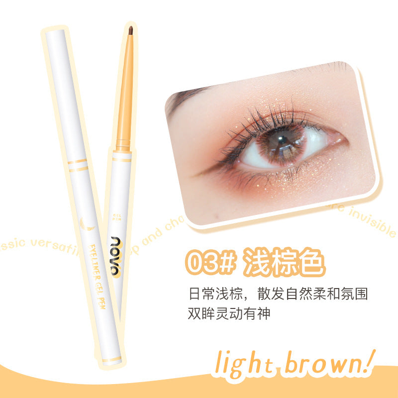 NOVO Color-Cooling Soft Eyeliner Gel Pencil is extremely fine and smooth to the touch. It can be applied naturally and not easily blurred. 