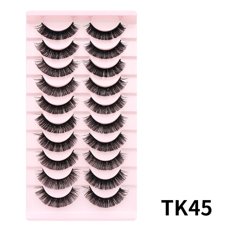 DINGSEN false eyelashes factory cross-border stable supply 10 pairs of DD holiday eyelashes Russian curling set