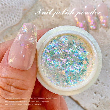 Sky Realm Glitter European Foil Pink White Moonlight Aurora Cloud Brocade Mirror Magic Mirror Powder High Gloss Transparent Net Red Fairy Powder