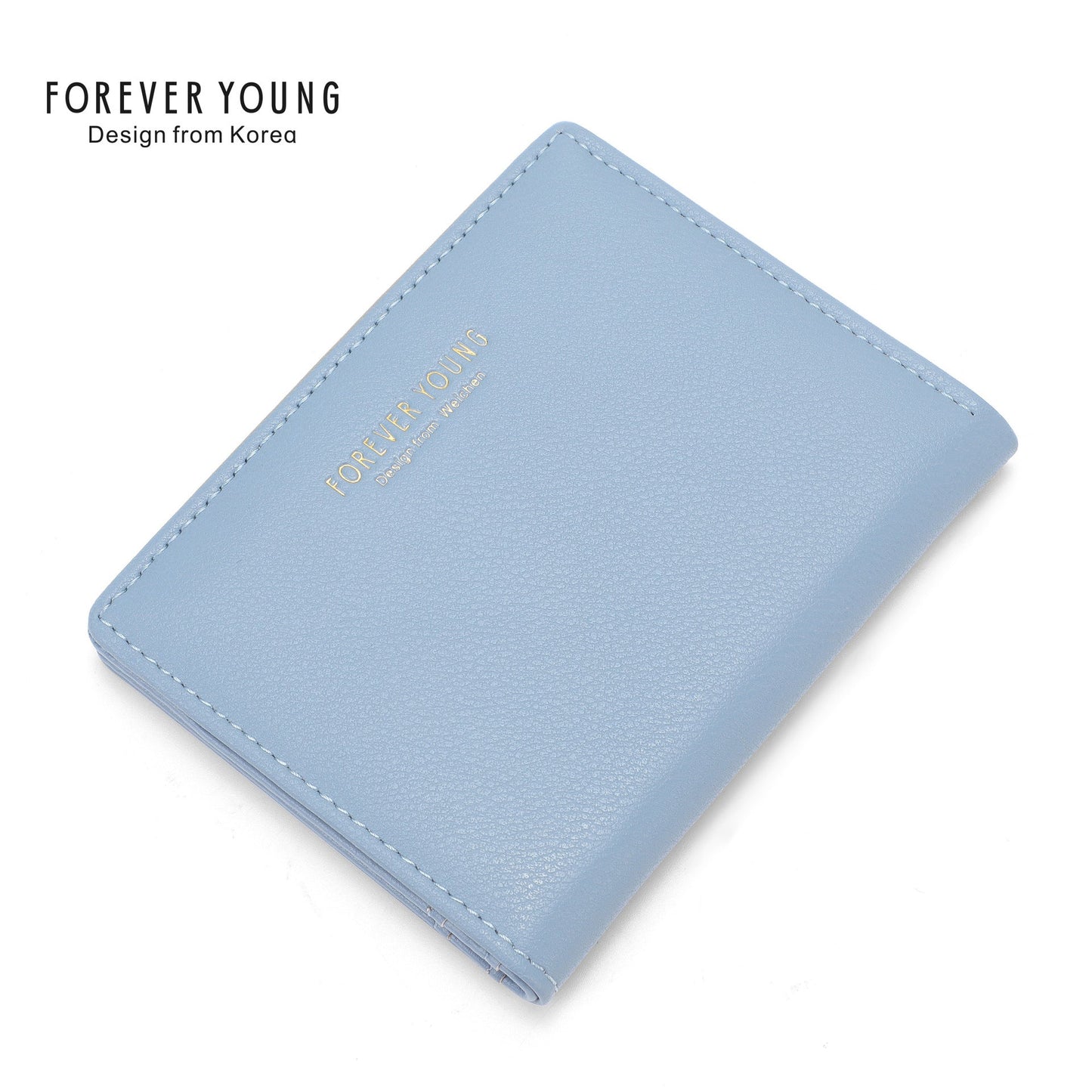 forever young short wallet women's multi-card slot coin purse ultra-thin simple ladies wallet solid color wallet 