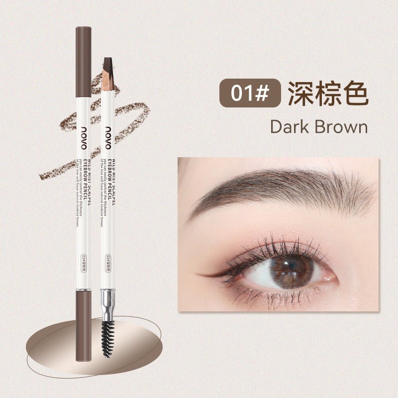 NOVO wild eyebrow mist machete eyebrow pencil waterproof and non-smudged authentic easy to color each root is distinct and sweat-proof double-headed