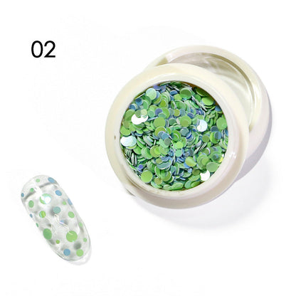 Zhifei nail art mixed color round sequins 6 colors mixed size candy color mixed colorful round nail art sequins