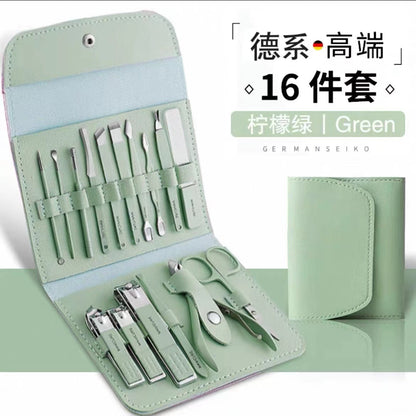 Internet celebrity manicure 16-piece set cute nail clippers set women's home portable nail clippers ear spoon manicure set