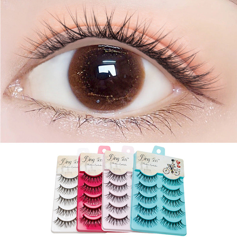 DINGSEN false eyelashes factory cross-border A20 five pairs of eyelashes little devil messy eyelashes candy color packaging