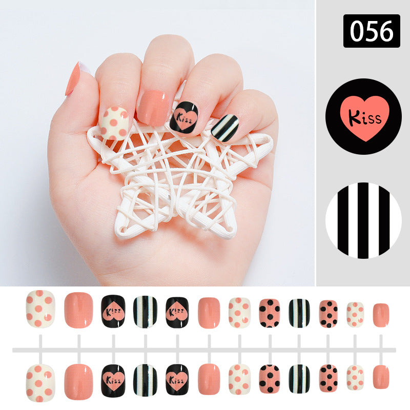 Nail art children's nails cute wearable nails nails children's false nails strip nails finished nails