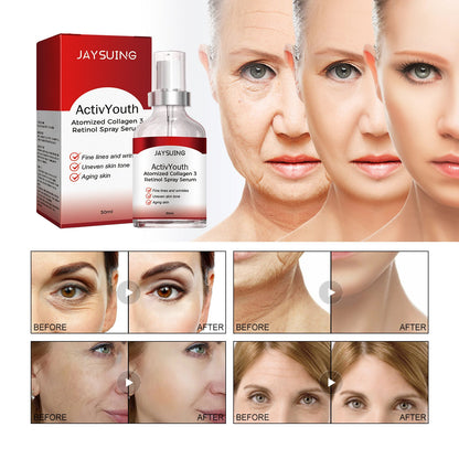 Jaysuing Collagen Retinol Essence Spray ប្រឆាំងភាពចាស់ កាត់បន្ថយស្នាមជ្រួញ ផ្តល់សំណើម និងបន្តឹងស្បែក 