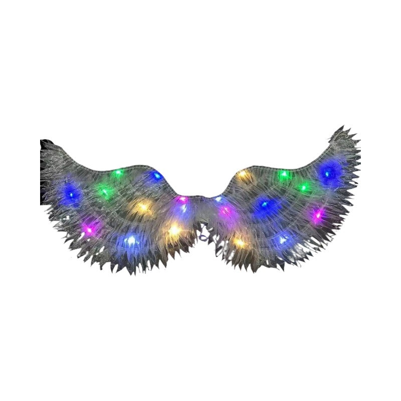 Girls luminous feather wings props girls elf angel wings Children's Day stage performance butterfly