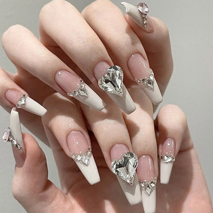 Nail Art K9 Jewelry Transparent Diamond Super Flash Crooked Heart Axe Diamond Water Drop Fat Square Butterfly White Diamond Nail Accessories Wholesale