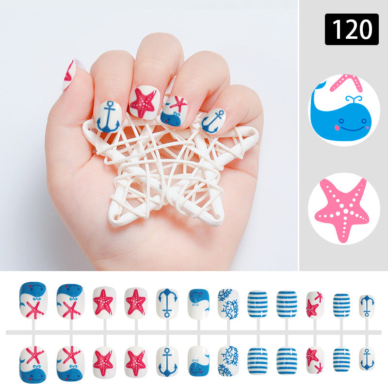 Nail art children's nails cute wearable nails nails children's false nails strip nails finished nails