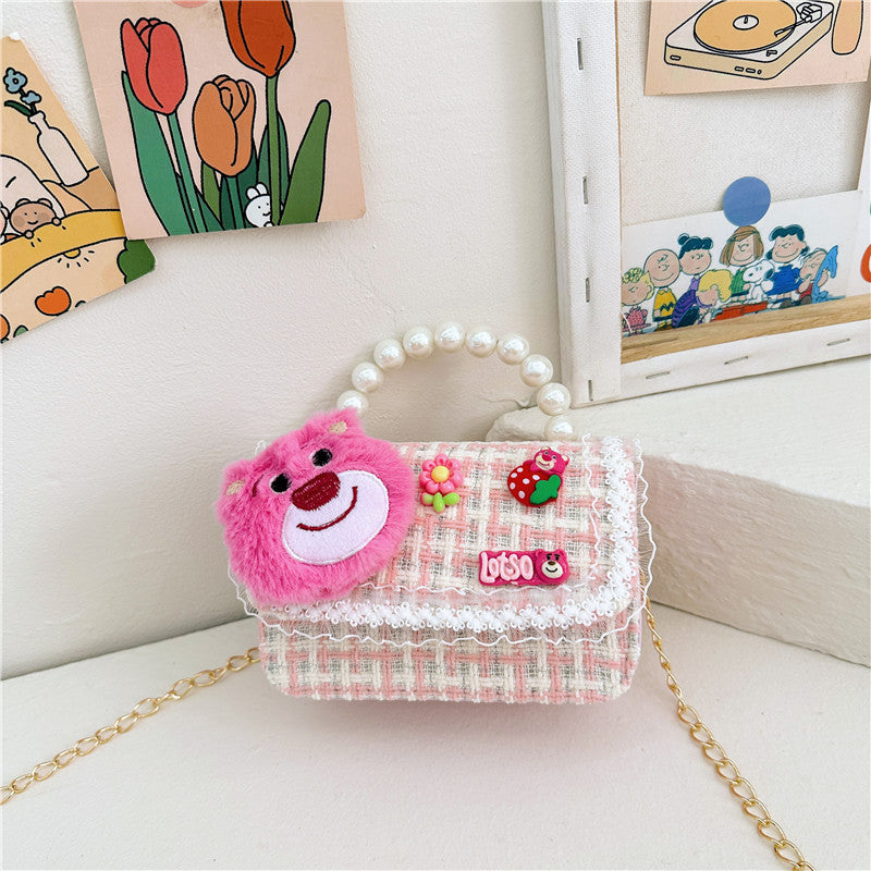 New Style Princess Pearl Portable Coin Purse Fashion Chain Children's Shoulder Bag Cartoon Cute Coin Bag