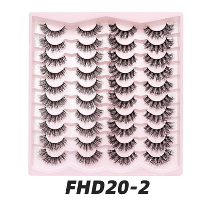 DINGSEN false eyelashes factory cross-border stable supply 20 pairs of eyelashes short three-dimensional eyelashes European and American