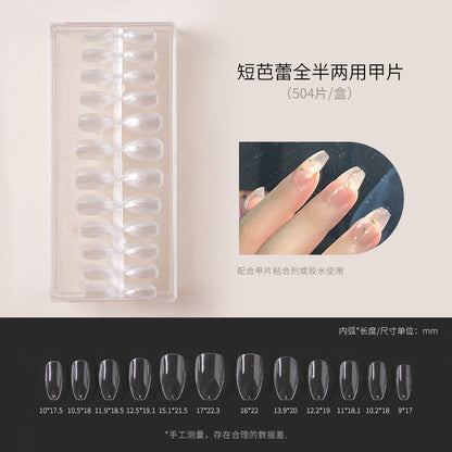 Nail art thin nail pieces without carving and grinding trapezoidal water drop almond frosted full stickers half stickers to extend the nail art shop can be folded without traces