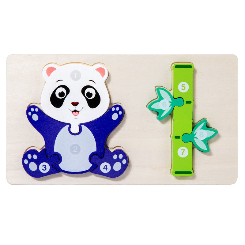 Cross-border children's wooden early education food chain animal color matching cognitive 3d three-dimensional jigsaw puzzle educational toys