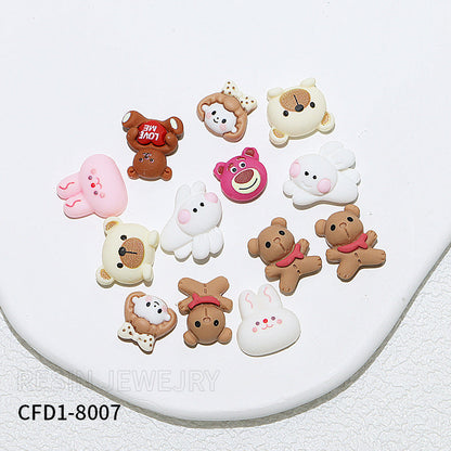 2024 new cross-border soft clay cartoon nail accessories resin mixed patch Japanese style hot sale