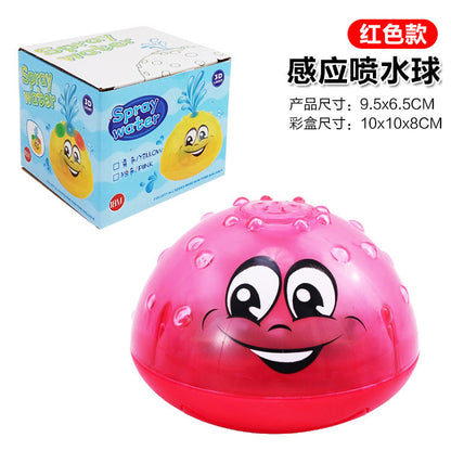 Electric induction water spray ball toy for infants and young children in the bathroom, water spray ball, bath with light and music