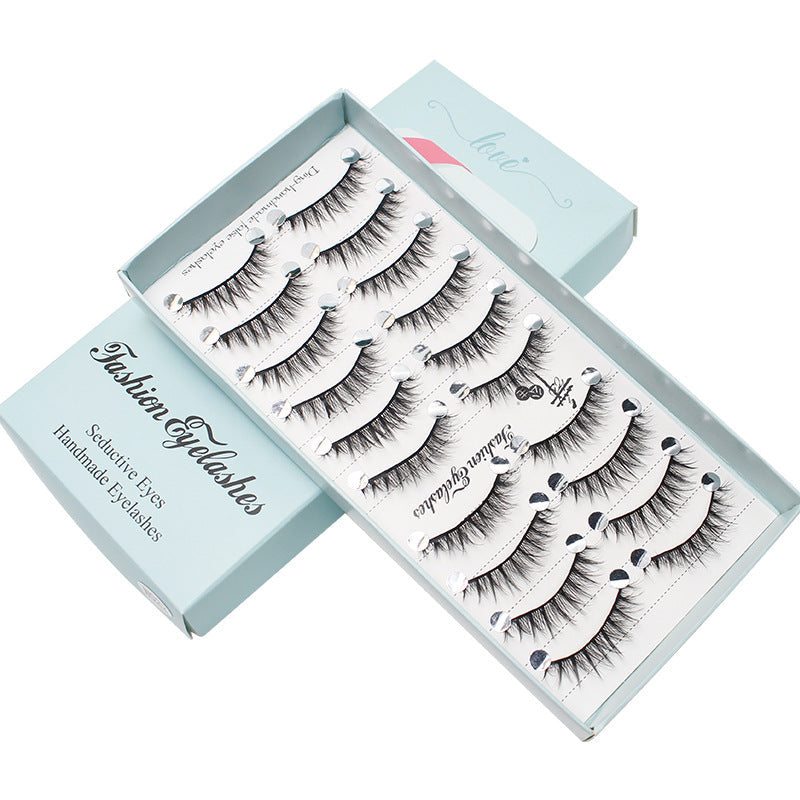 False Eyelash Sticker Fairy រោមភ្នែកបែបធម្មជាតិ 10 គូក្នុងមួយប្រអប់​ ស្រាលស្រួលពាក់