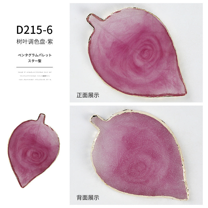 Cross-border hot-selling nail art agate palette gold-rimmed resin crystal agate painted palette nail piece display tool