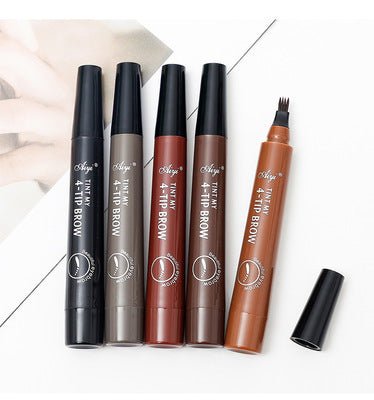 Cross-border makeup suake four-pronged eyebrow pencil four-pronged water eyebrow pencil four-head eyebrow pencil color holding thick rod liquid foreign trade model