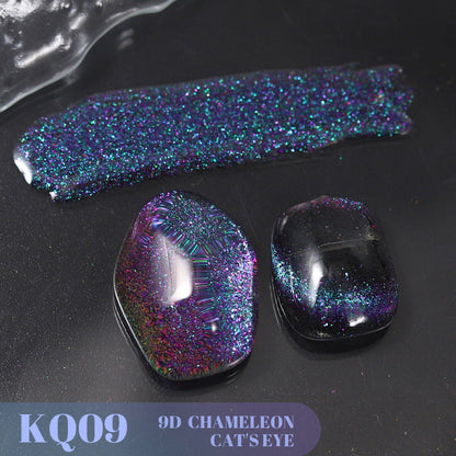 Cross-border 2023 new 9D chameleon cat's eye gel broken diamond dynamic galaxy starry sky crystal laser cat's eye nail polish gel