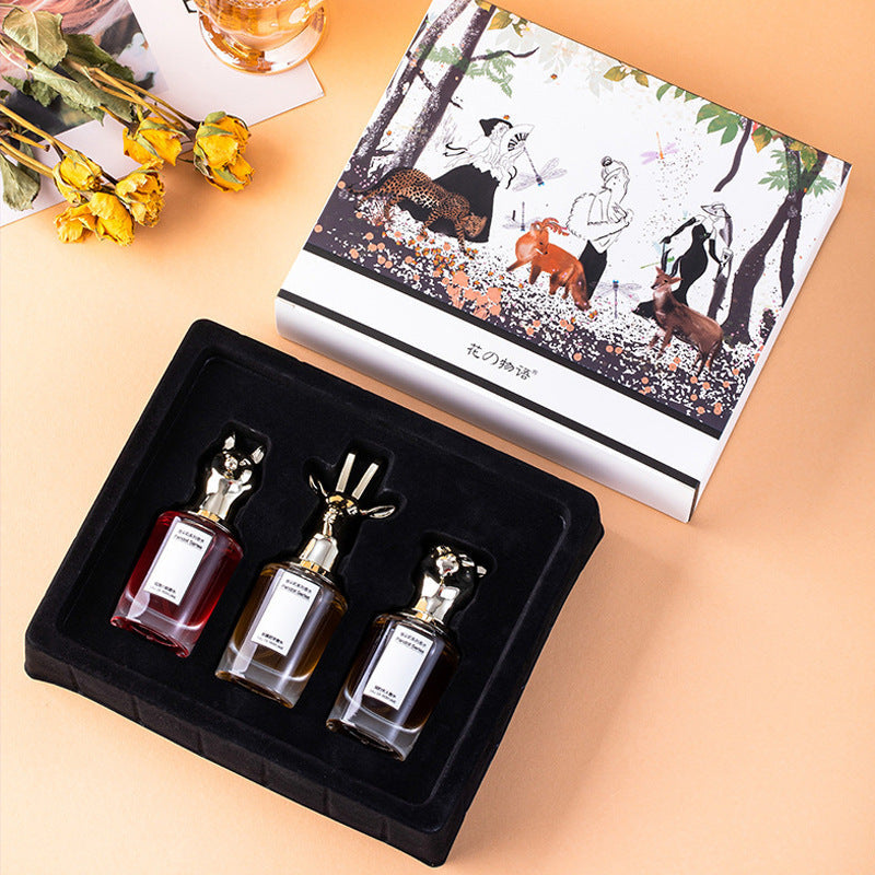 Men's and women's perfume animal head gift box set wholesale men's and women's animal head live broadcast cross-border hot selling floral and fruity fragrance