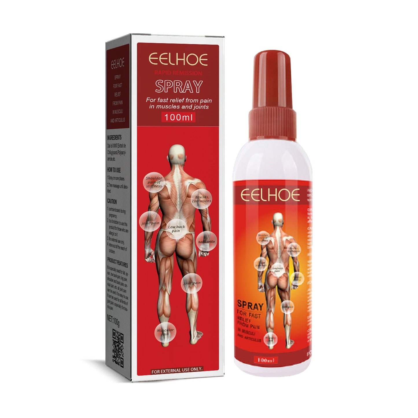 EELHOE Joint Care Spray Massage បំបាត់ការឈឺចាប់ ចង្កេះ ឆ្អឹងខ្នង ជង្គង់ សន្លាក់ ឈឺសាច់ដុំ 