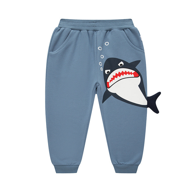 be top children's clothing new autumn cartoon shark baby casual children's pants children's long pants wholesale one piece