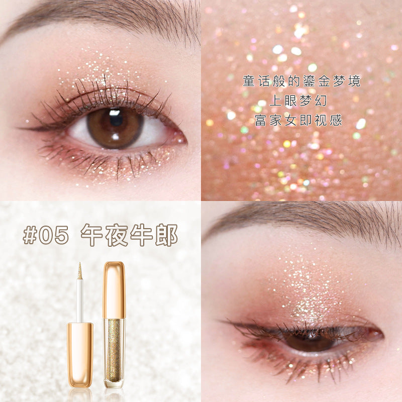 NOVO Crystal sparkling eye shadow រាវ pearlescent silkworm sequin glitter waterproof teardrop eye shadow ពណ៌តែមួយ 