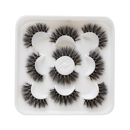 Dingsen false eyelashes factory cross-border stable supply fried hair series a total of 5 pairs of natural thick large curvature