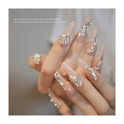 Nail art diamond jewelry special-shaped diamond white crystal transparent color pointed bottom crooked heart axe water drop rectangular butterfly nail diamond