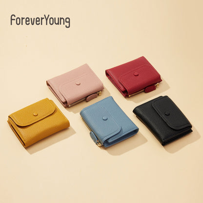 forever young wallet ladies short multifunctional coin purse Korean fashion card holder cross-border wholesale 