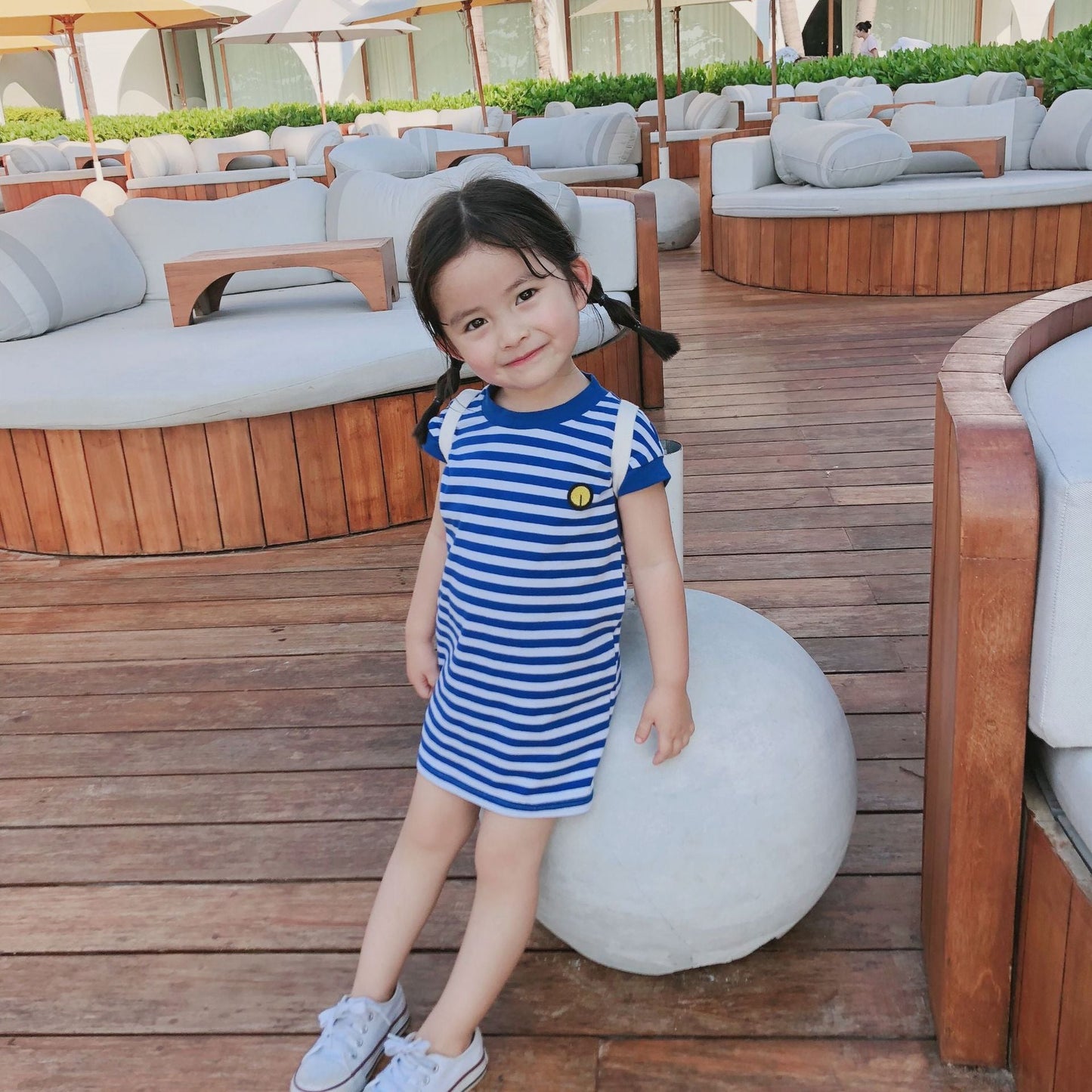 Girls summer wear 2024 ម៉ូដថ្មី អាវយឺតដៃខ្លី ប្រវែងមធ្យម សំពត់កូនក្មេង រ៉ូបព្រះនាងកប្បាសសុទ្ធ ទាន់សម័យ