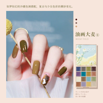 16 colors solid nail polish set eye shadow popular solid cream painting glue nail salon dedicated factory wholesale