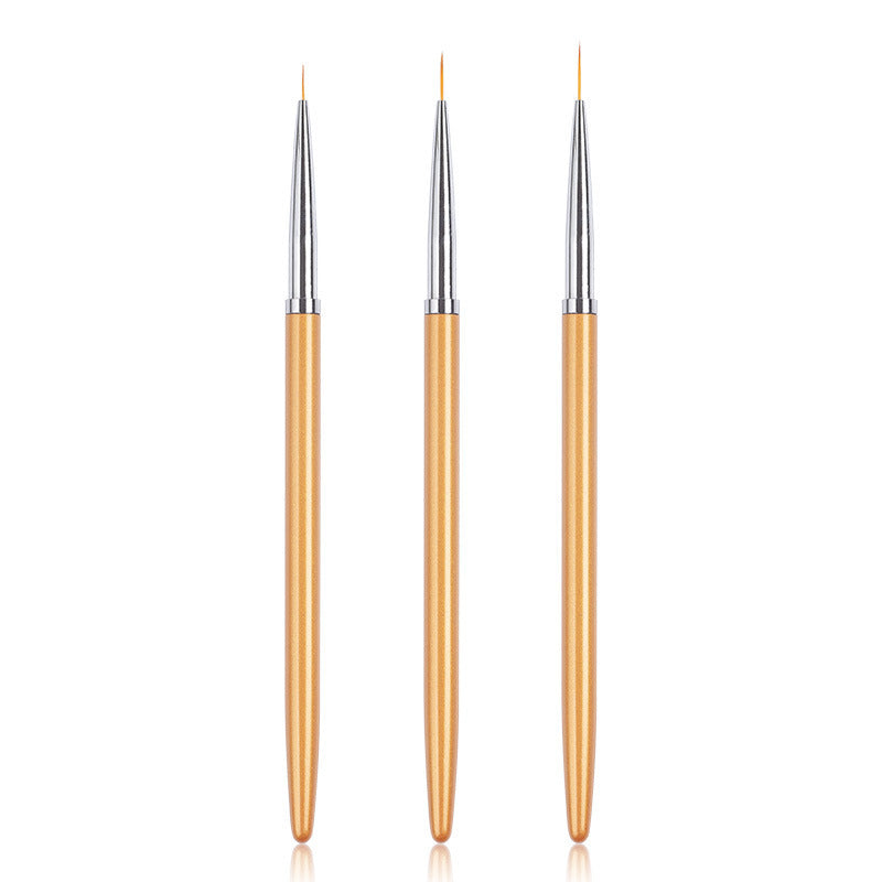 3 Gradient Gold Fishtail Line Pens Nail Art Drawing Line Pens Drawing Pens Small Brush Painting Pen Set