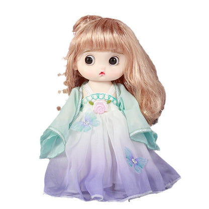 29cm ancient style vinyl doll Yade Barbie doll girl birthday gift Hanfu style gift box