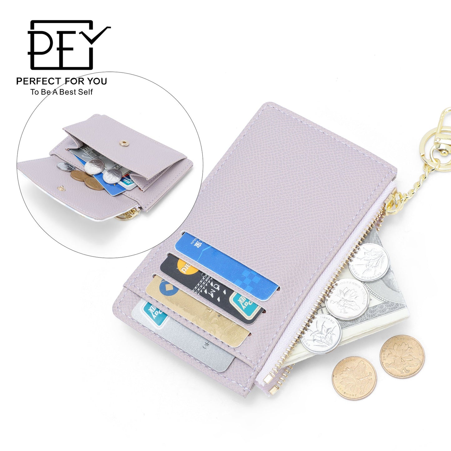 Perfect For You Cross-border Women's Wallet Short Multi-function Fashion Coin Purse Multi-card Slot PU Card Bag 