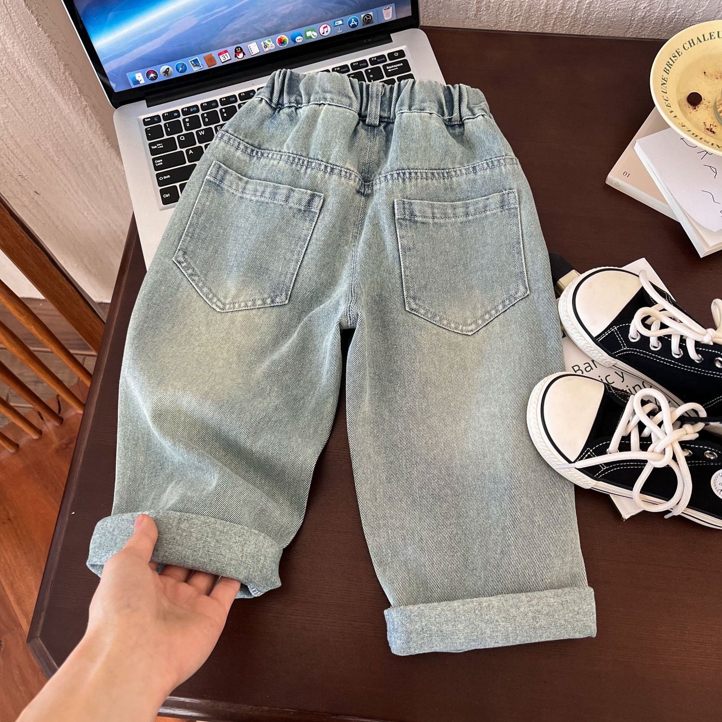 Children's clothing 2024 spring new children's pants children's casual pants baby spring trousers boys pants straight jeans