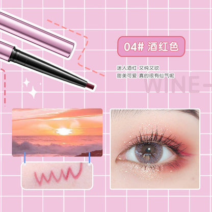 NOVO color eyeliner gel pen is sweat-proof and waterproof, and it is not smudged. It is bright and high-gloss eyeshadow for female students. 