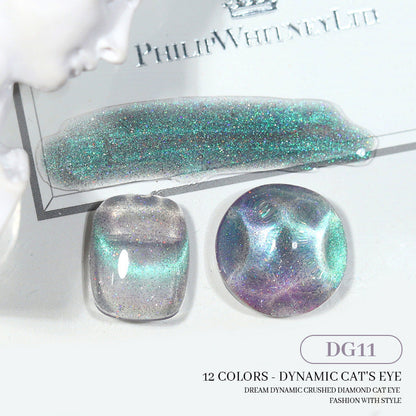 Cross-border special 2023 new dynamic diamond cat's eye nail polish gel autumn and winter whitening crystal cat's eye phototherapy gel