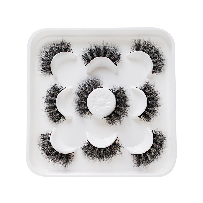 Dingsen false eyelashes factory cross-border stable supply fried hair a total of 5 pairs of messy thick eyelashes