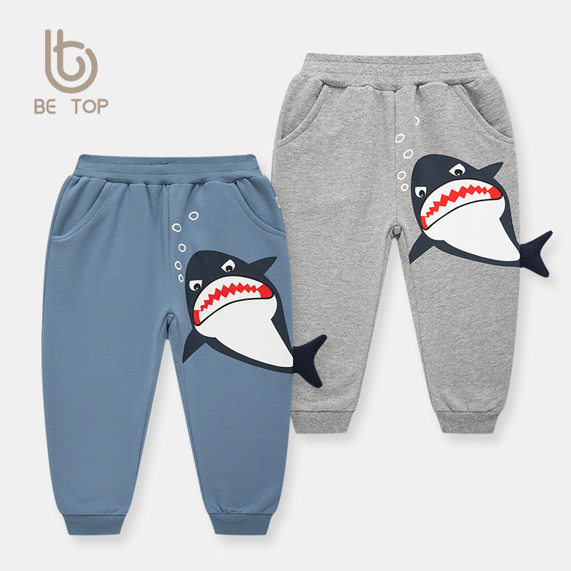 be top children's clothing new autumn cartoon shark baby casual children's pants children's long pants wholesale one piece