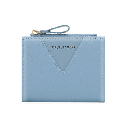 forever young wallet women's short two-fold multi-card slot coin purse fashionable Korean version high-end card bag 