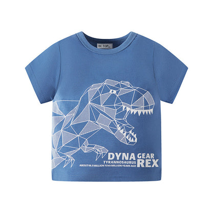 Children's clothing pure cotton summer cartoon dinosaur children's short-sleeved T-shirt children's clothes boys half-sleeved boy baby tops