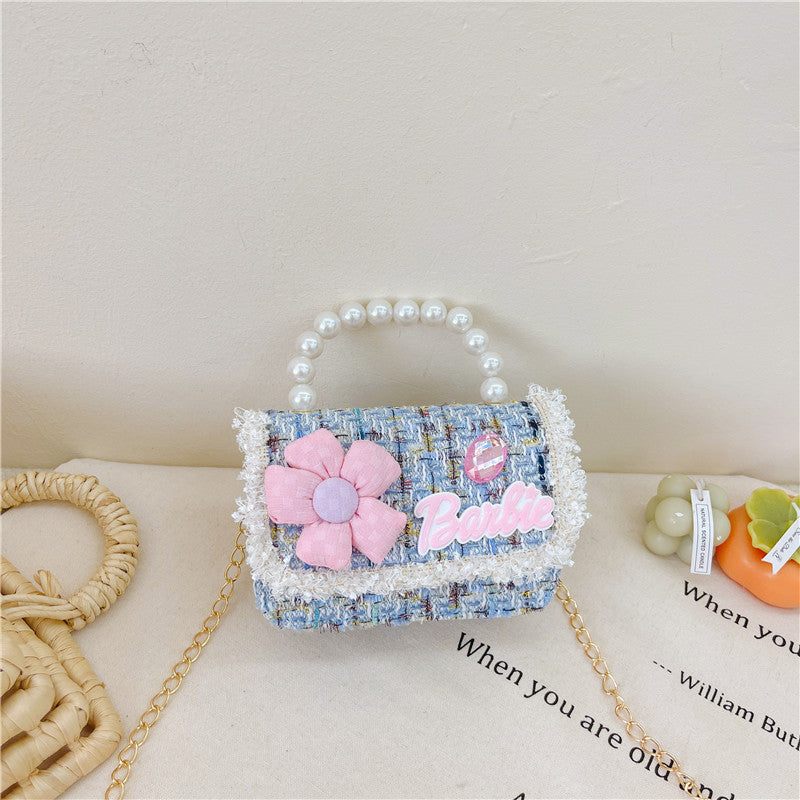 New Children's Shoulder Bag Cute Princess Coin Purse Little Girl Pearl Handbag Children's Crossbody Bag Wholesale