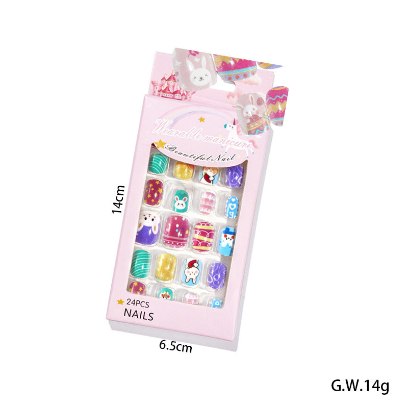 Nail art wearable nail tips cute Easter children's nail tips wearable nail tips patches fake nails finished nail tips