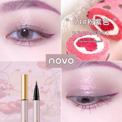 NOVO ប៊ិច Eyeliner ដ៏ប្រណិត និងចម្រុះពណ៌ ស្តើង ងាយស្រួលដាក់ពណ៌ មិនជ្រាបទឹក ធន់នឹងញើស មិនប្រតាក មិនក្លែងក្លាយ មិនផាត់ពណ៌ 