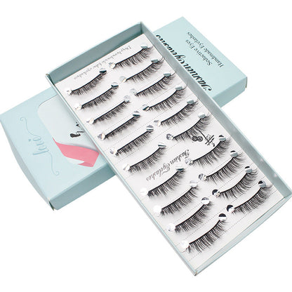 False Eyelash Sticker Fairy រោមភ្នែកបែបធម្មជាតិ 10 គូក្នុងមួយប្រអប់​ ស្រាលស្រួលពាក់