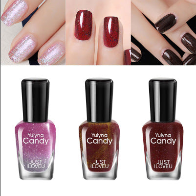 Yu Linna cross-border wholesale factory direct sales can not be peeled off a piece of toe nail polish set without baking